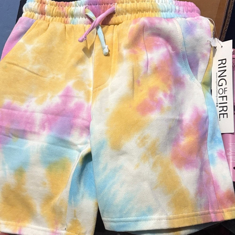 Ring of Fire | Kids Pastel Tie-Dye Shorts
